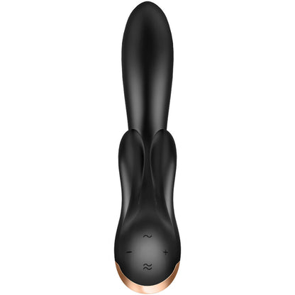 SATISFYER - APPLICATION VIBRATEUR DOUBLE FLEX NOIR