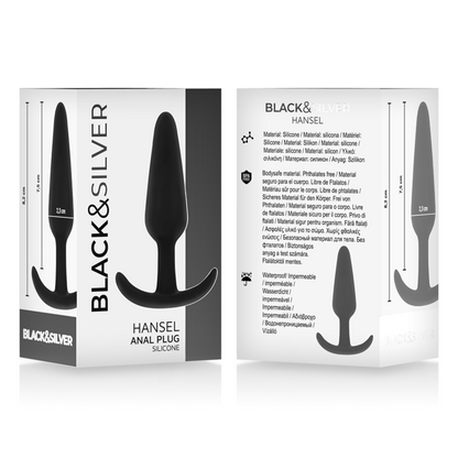 BLACK&SILVER - BOUCHON ANAL EN SILICONE HANSEL AVEC PETITE POIGNÉE