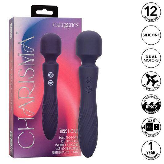CALEXOTICS - CHARISMA MYSTIQUE MASSEUR DOUBLE MOTEURS 12 FONCTIONS 20,5 CM X 4,5 CM VIOLET