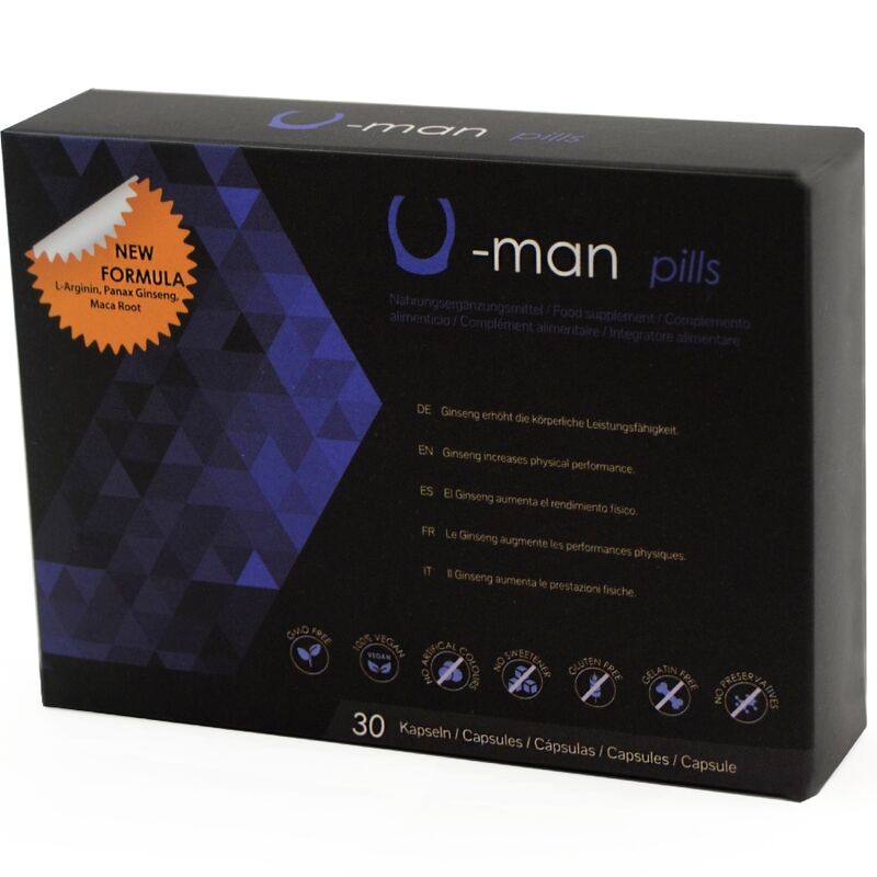 500 COSMETICS - U-MAN AUGMENTE LA TAILLE DU PÉNIS ET LA PUISSANCE SEXUELLE - 30 CAPSULES