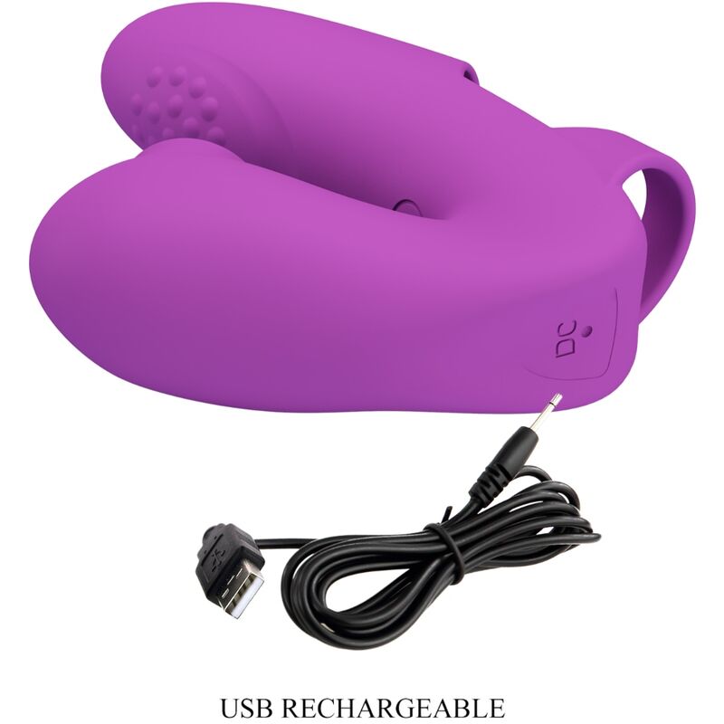PRETTY LOVE - VIBRATEUR DE DOIGTS ATHENA AVEC STIMULATEUR DE CLITORIS VIOLET