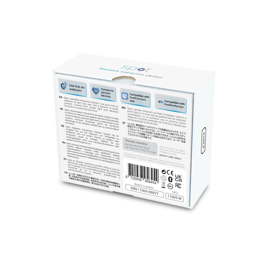 KIIROO - VIBRATEUR SPOT KISS ME EN FORME DE U ROSE