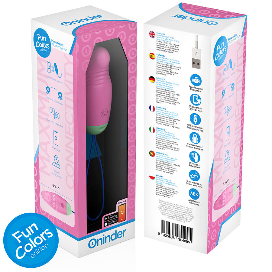ONINDER CUTE - ŒUF VIBRO-ROTATIF 360° EN SILICONE - APPLICATION GRATUITE DANS LE MONDE ENTIER