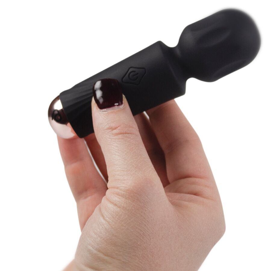 ROCKS - OFF - MINI BAGUETTE RECHARGEABLE 16 FONCTIONS TULIPE NOIRE - Élégance ✨