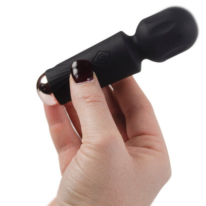 ROCKS - OFF - MINI BAGUETTE RECHARGEABLE 16 FONCTIONS TULIPE NOIRE - Élégance ✨