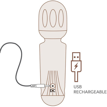 ROCKS - OFF - MINI BAGUETTE RECHARGEABLE 16 FONCTIONS TULIPE NOIRE - Élégance ✨