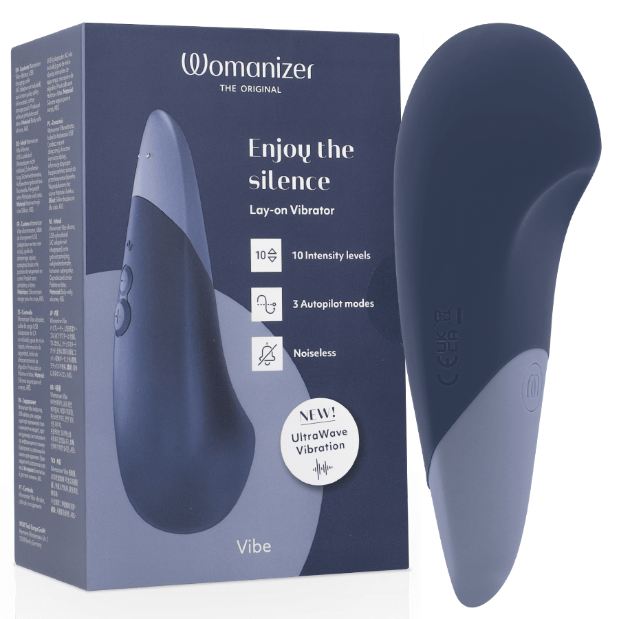 WOMANIZER - VIBE LAY - ON VIBRATEUR SILENCIEUX BLEU FONCÉ - Élégance ✨
