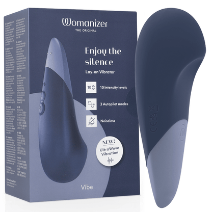 WOMANIZER - VIBE LAY - ON VIBRATEUR SILENCIEUX BLEU FONCÉ - Élégance ✨